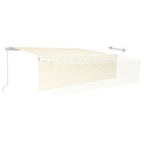 ZNTS Manual Retractable Awning with Blind&LED 5x3m Cream 3069342