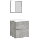 Bathroom Sink Cabinet with Basin and Mirror Concrete Grey 3114174