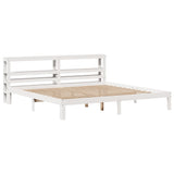 Bed Frame with Headboard without Mattress White 200x200 cm 3306056