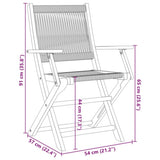 Folding Garden Chairs 6 pcs Black Solid Wood Acacia 3214566