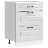 Kitchen Base Cabinet "Kalmar" High Gloss White Engineered Wood 854281