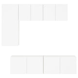 5 Piece TV Wall Units White Engineered Wood 3216464