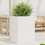 ZNTS Garden Planter White 50x50x68.5 cm Solid Wood Pine 3282465