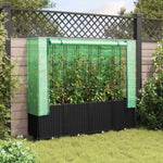 ZNTS Raised Bed with Greenhouse Cover Rattan Look 160x40x153 cm 4015817