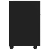 803048 Side Cabinet with Wheels Black 33x38x60 cm Engineered Wood