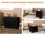 Foldable Dining Table, Extendable Drop Leaf Table with 2-tier Shelves, Small Dinner Table with T3398P344830