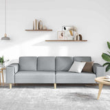 Living Room Couch Light Grey 250 x 77 x 76 cm Polyester 3335081