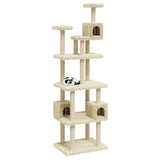 Cat Tree with Sisal Scratching Posts Cream 188 cm 171488