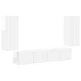 TV Wall Cabinet Set 4 pcs High Gloss White Engineered Wood 3408920