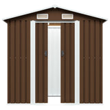 Garden Storage Shed Brown 204x132x186 cm Steel 47029