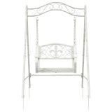 Swing Bench Steel 113 x 121.5 x 168 cm Antique White 3429261
