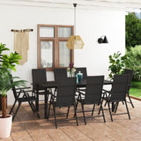 9 Piece Garden Dining Set Black 3060051