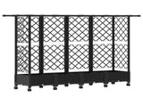 Raised Bed with Trellis and Roof Black 202.5 x 40 x 127 cm PP 3423161