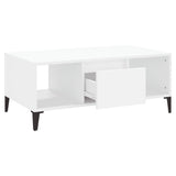 Coffee Table White 90x50x36.5 cm Engineered Wood 821068