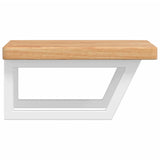 Basin Shelf Wall Mounted Steel and Solid Wood Oak 3302410