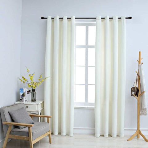 Blackout Curtains with Rings 2 pcs Velvet Cream 140x245 cm 134514
