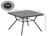 Square Outdoor Table, Patio Bistro Coffee Table with Faux-marbled Top and 42mm Umbrella Hole for T3398P322144