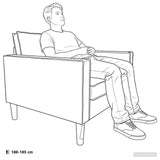 XL Armchair Black Faux Leather 42043524