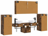 Bathroom Furniture Set 6 pcs Smoked Oak 3407123