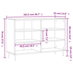 ZNTS Sideboard White 103.5x35x70 cm Engineered Wood 827100