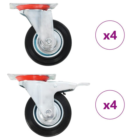 8 pcs Swivel Casters 100 mm 278016