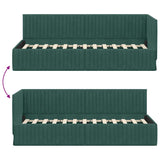 Corner Bed Frame with Headboard Dark green 80 x 200 cm Velvet 42016248