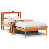 Bed Frame with Headboard without Mattress Wax Brown 90x190 cm Single 3305733