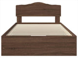Bed Frame with Drawer Brown Oak 90 x 200 cm Engineer Wood 3413046