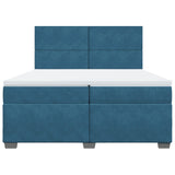 Box Spring Bed with Mattress Blue 200x200 cm Velvet 3291000