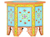 Hand-painted Side Table Multicolour 38x33x42 cm Solid Mango Wood 285879