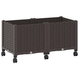 Garden Planter with Wheels Brown 80 x 40 x 44 cm PP 3422959