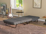 Single Steel Frame Folding Bed, with Wheels - Black/Grey T3398P343505