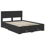Bed Frame with Headboard Black 140 x 190 cm Engineered Wood 3408255