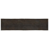 Table Top Dark Brown 220x50x cm Treated Solid Wood Live Edge 364055
