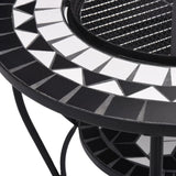 Mosaic Fire Pit Table Black and White 68 cm Ceramic 46725