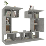 6 Piece TV Cabinet Set Concrete Grey Engineered Wood 3114457