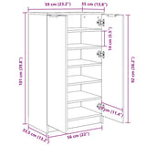 Shoe Cabinet Concrete Grey 59x35x100.5 cm Engineered Wood 811443