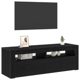 TV Cabinet with LED Black Oak 120 x 35 x 40 cm Engineered Wood 862559