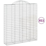 Arched Gabion Baskets 11 pcs 200x50x220/240 cm Galvanised Iron 3146455