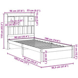 Bookcase Bed without Mattress White 90x190cm Single Solid Wood Pine 3322406