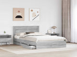 Bed Frame with Drawer Grey Sonoma 120 x 190 cm Engineer Wood 3409862