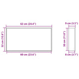 Shower Niche Matt Black 62x32x9 cm Stainless Steel 4005130