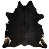 Real Cowhide Rug Black 180x220 cm 376701
