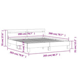 Bed Frame without Mattress Black 200x200 cm 3207393