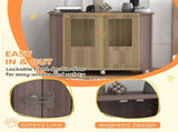 Dog Crate Table for Medium and Large Dogs with Magnetic Door for Indoor Use, 95 x 55 x 75 cm, Purple T3398P376408