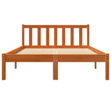 Bed Frame without Mattress Wax Brown 135x190 cm Double Solid Wood Pine 844804