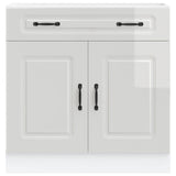 Kitchen Base Cabinet Kalmar High Gloss White Engineered Wood 853499