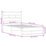 ZNTS Metal Bed Frame without Mattress Smoked Oak 100x190 cm 4017212