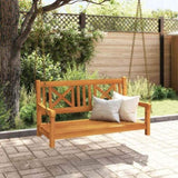 Garden Swing Bench Brown 119 x 35 x 47cm Solid Acacia wood 4105528