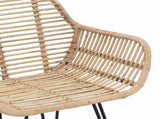 Dining Chair 2 pcs Rattan and Iron Natural 55 x 50 x 74 cm 42011556